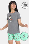 Rosaline Girls Disney Knit Cotton Shorts Set - Spring Bud — thumbnail 1